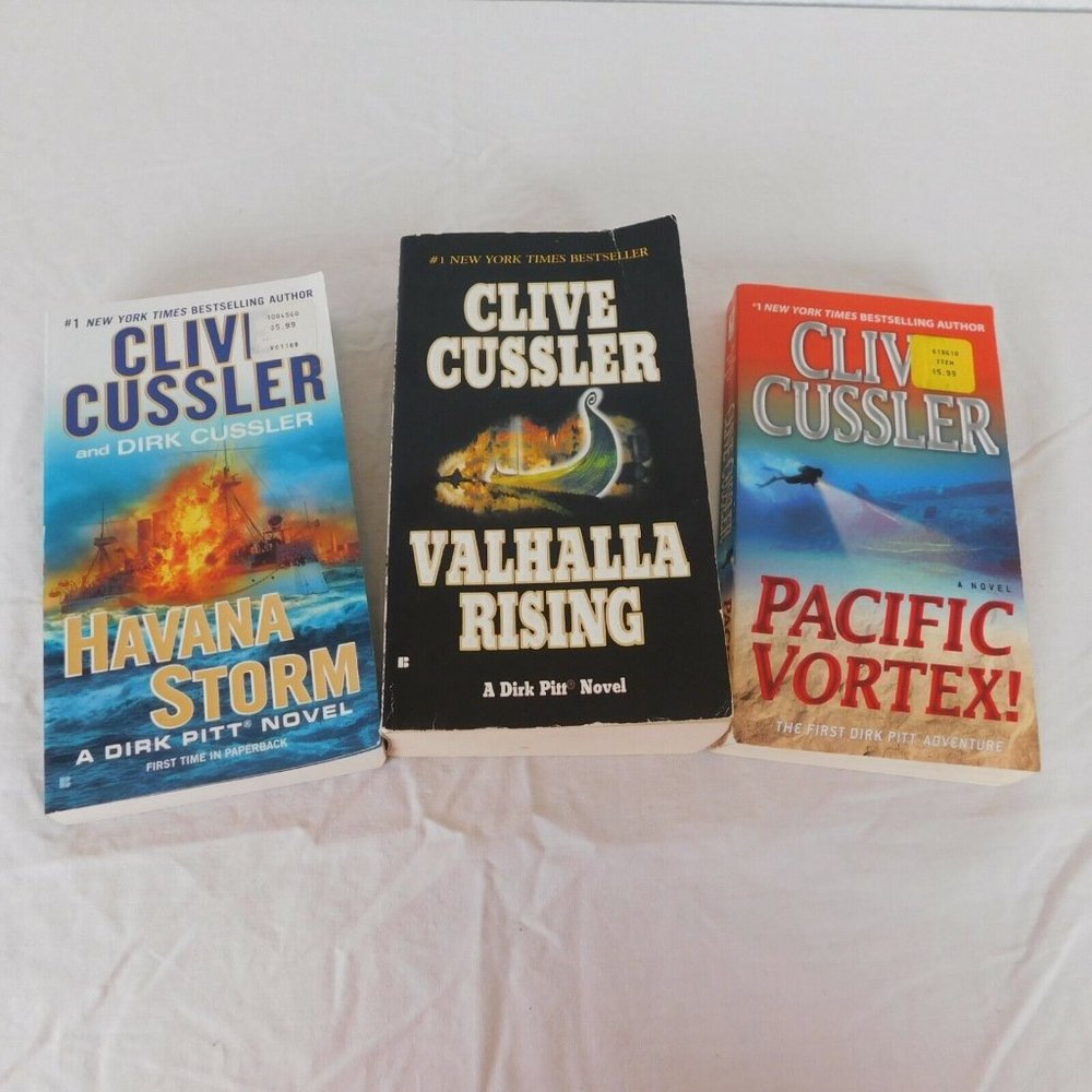 Lot of 3 Clive Cussler Dirk Pit PB Valhalla Rising Havana Storm Pacific Vortex